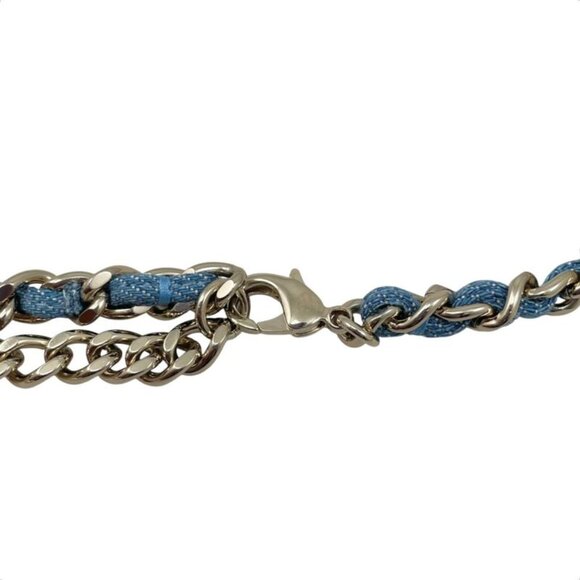 Chanel Belt CC Logo Chain Denim Blue Gold main image 8